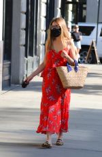 OLIVIA PALERMO in a Red Summer Dress Out with Her Dog in Brooklyn 08/10/2020