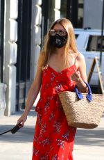 OLIVIA PALERMO in a Red Summer Dress Out with Her Dog in Brooklyn 08/10/2020