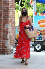 OLIVIA PALERMO in a Red Summer Dress Out with Her Dog in Brooklyn 08/10/2020
