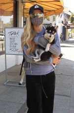 PARIS HILTON Out Shopping with Her Dog in Hollywood 08/25/2020
