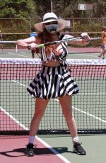 PHOEBE PRICE at a Tennis Court in Los Angeles 08/01/2020