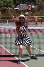 PHOEBE PRICE at a Tennis Court in Los Angeles 08/01/2020