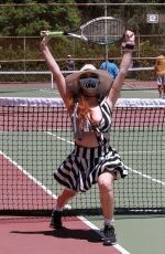 PHOEBE PRICE at a Tennis Court in Los Angeles 08/01/2020