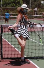 PHOEBE PRICE at a Tennis Court in Los Angeles 08/01/2020