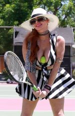 PHOEBE PRICE at a Tennis Court in Los Angeles 08/01/2020