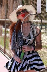 PHOEBE PRICE at a Tennis Court in Los Angeles 08/01/2020