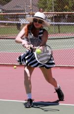 PHOEBE PRICE at a Tennis Court in Los Angeles 08/01/2020