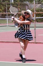 PHOEBE PRICE at a Tennis Court in Los Angeles 08/01/2020
