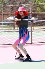 PHOEBE PRICE at a Tennis Court in Los Angeles 08/11/2020