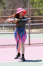 PHOEBE PRICE at a Tennis Court in Los Angeles 08/11/2020