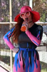 PHOEBE PRICE at a Tennis Court in Los Angeles 08/11/2020