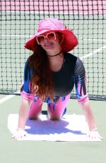 PHOEBE PRICE at a Tennis Court in Los Angeles 08/11/2020