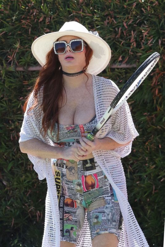 PHOEBE PRICE at a Tennis Court in Los Angeles 08/12/2020