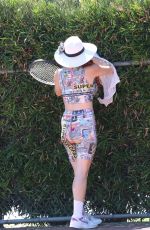 PHOEBE PRICE at a Tennis Court in Los Angeles 08/12/2020