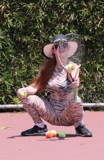 PHOEBE PRICE at a Tennis Courts in Los Angeles 08/04/2020