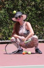 PHOEBE PRICE at a Tennis Courts in Los Angeles 08/04/2020