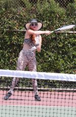 PHOEBE PRICE at a Tennis Courts in Los Angeles 08/04/2020