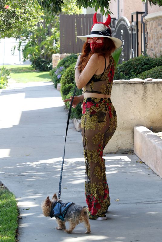 PHOEBE PRICE Out with Her Dog Henry in Los Angeles 08/15/2020