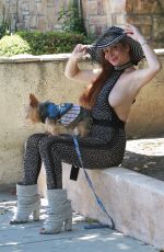 PHOEBE PRICE Out with Her Dog in Los Angeles 08/30/2020