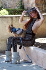 PHOEBE PRICE Out with Her Dog in Los Angeles 08/30/2020