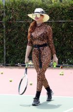 PHOEBE PRICE Playing Tennis at a Tennis Court in Los Angeles 08/06/2020