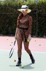 PHOEBE PRICE Playing Tennis at a Tennis Court in Los Angeles 08/06/2020