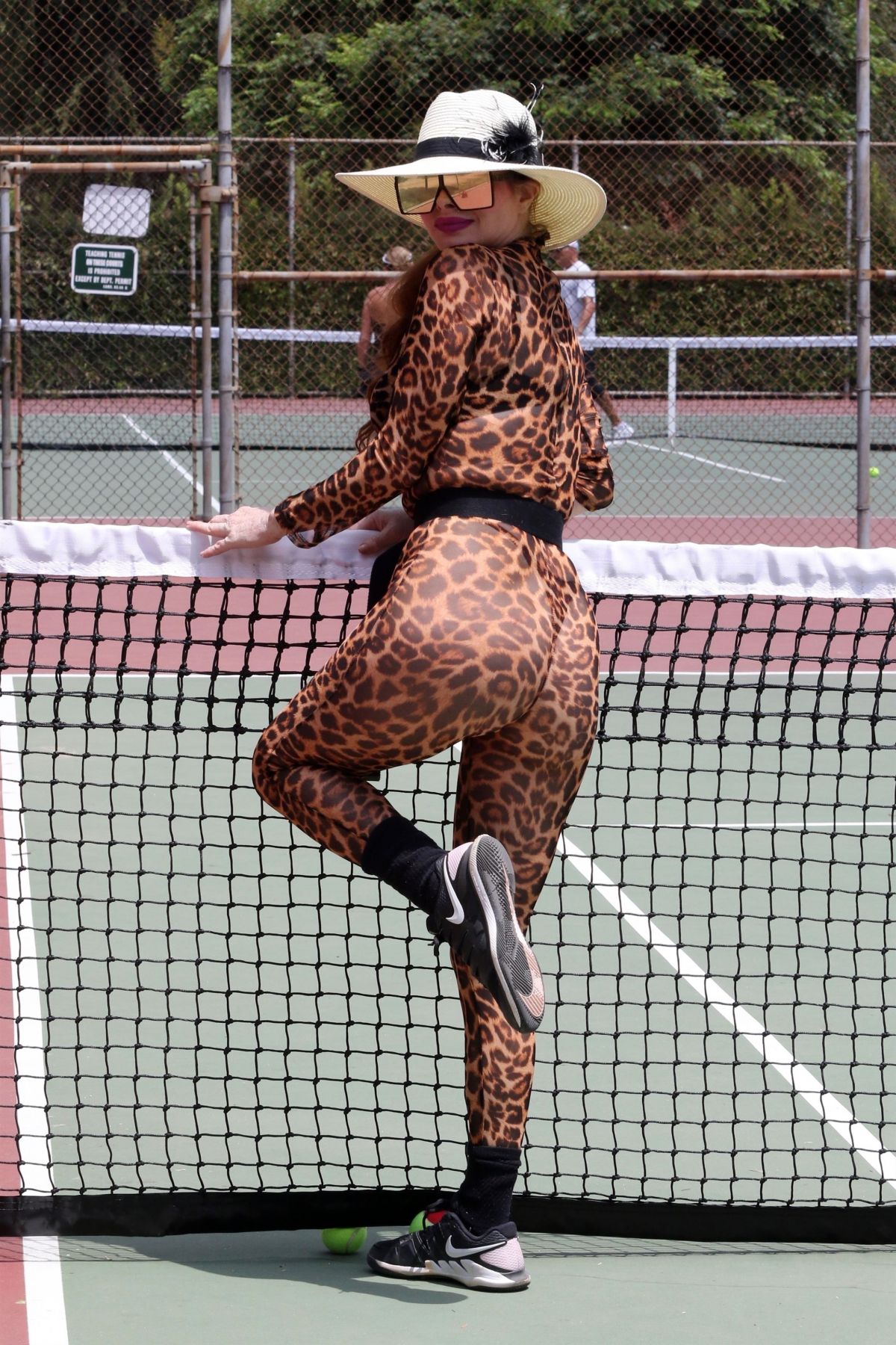 PHOEBE PRICE Playing Tennis at a Tennis Court in Los ...