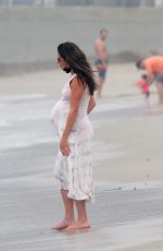 Pregnant LEA MICHELE Out at a Beach in Santa Monica 08/03/2020