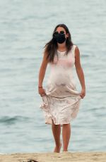 Pregnant LEA MICHELE Out at a Beach in Santa Monica 08/03/2020