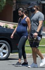 Pregnant LEA MICHELE Out in Santa Monica 08/08/2020
