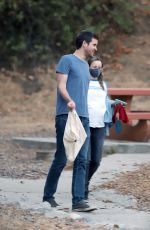 Pregnant RACHEL MCADAMS and Jamie Linden Out in Los Angeles 08/26/2020
