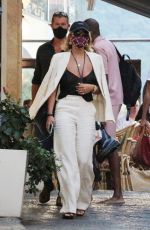 RITA ORA Wearing a Mask Out in Capri 08/29/2020