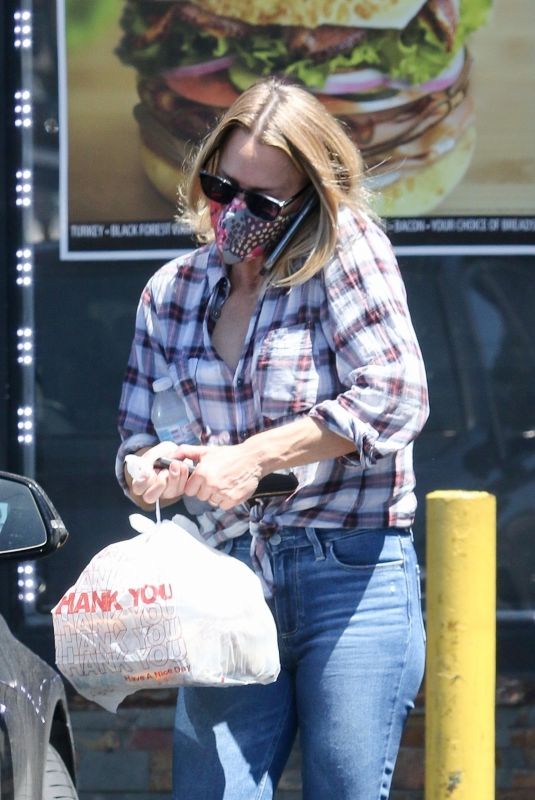 ROBIN WRIGHT in Denim at Pita Cafe in Los Angeles 07/31/2020