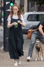 ROSE LESLIE and Kit Harrington Out with Their Dog in London 07/29/2020