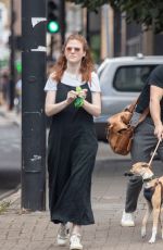 ROSE LESLIE and Kit Harrington Out with Their Dog in London 07/29/2020