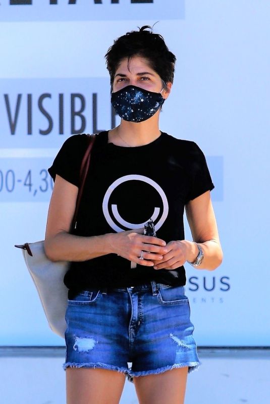 SELMA BLAIR in Denim SHorts Out in Studio City 07/31/2020
