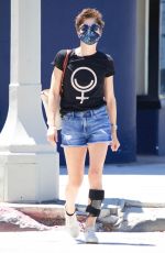 SELMA BLAIR in Denim SHorts Out in Studio City 07/31/2020