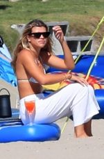 SOFIA RICHIE in Bikini Top on the Beach in Malibu 08/08/2020