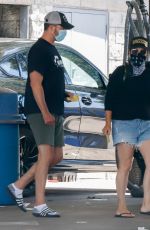 TIFFANI THIESSEN in Denim Shorts at a Car Wash in Los Angeles 08/12/2020