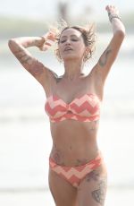 TINA LOUISE in a Orange Bikini at a Beach in Santa Monica 08/22/2020