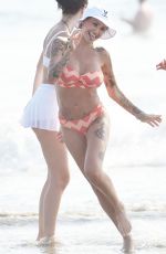 TINA LOUISE in a Orange Bikini at a Beach in Santa Monica 08/22/2020