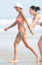 TINA LOUISE in a Orange Bikini at a Beach in Santa Monica 08/22/2020