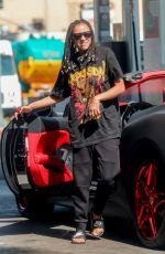 TINASHE Out Driving Her Ferrari in Beverly Hills 07/18/2020