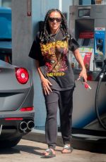 TINASHE Out Driving Her Ferrari in Beverly Hills 07/18/2020