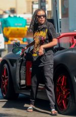 TINASHE Out Driving Her Ferrari in Beverly Hills 07/18/2020