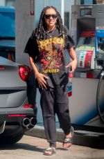 TINASHE Out Driving Her Ferrari in Beverly Hills 07/18/2020