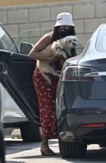 VANESSA HUDGENS in a Long Summer Dress Out in Studio City 08/22/2020