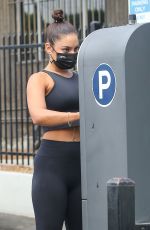 VANESSA HUDGENS in Tights Arrivres at a Gym in Hollywood 08/17/2020