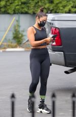 VANESSA HUDGENS in Tights Arrivres at a Gym in Hollywood 08/17/2020