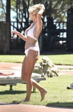 VICTORIA SILVSTEDT in a White Bikini at a Pool in Porto Cervo 08/20/2020